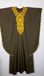 True Vtg Kaftan Caftan Muu Muu Embroidered boho